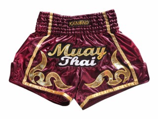 Thailand Retro Muay Thai Shorts : KNSRTO-232-Maroon