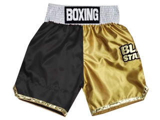 Kanong Customized Boxing Trunks : KNBXCUST-2052-Black-Gold