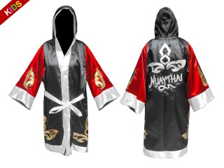 Customize Kids Muay Thai Robe : 143-Red-Black