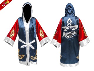 Customize Kids Muay Thai Robe : 143-Red-Navy