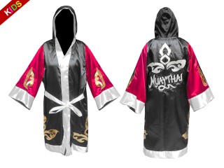 Customize Kids Muay Thai Robe : 143-Rose-Black