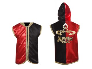 Customize Muay Thai Hooded Jacket : 121-Red-Black