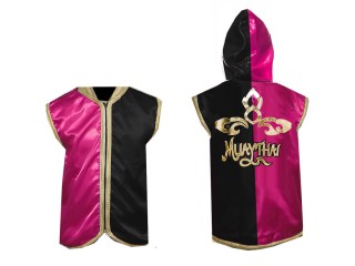 Customize Muay Thai Hooded Jacket : 121-Rose-Black