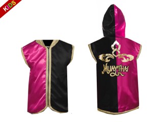 Custom Muay Thai Hoodies for Kids : 121-Rose-Black