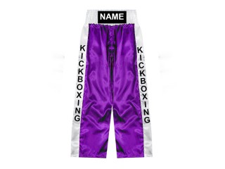 Custom kick boxing trousers with name : KNPANTS-001-Purple