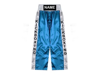 Custom kick boxing trousers with name : KNPANTS-001-SkyBlue