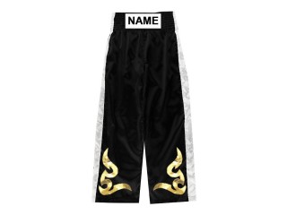 Custom kick boxing trousers with name : KNPANTS-002-Black
