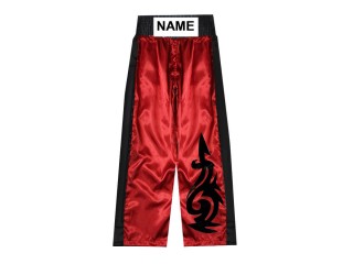 Custom kick boxing trousers with name : KNPANTS-003-Red
