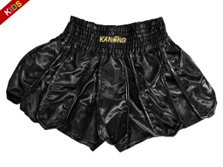 Kanong Kids Muay Thai Shorts : KNS-139-Black-K