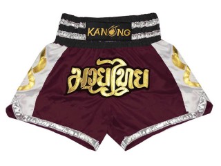 Muay Thai Boxing Shorts : KNS-141-Maroon