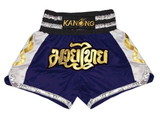 Muay Thai Boxing Shorts : KNS-141-Navy