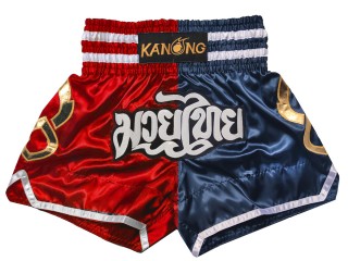 Muay Thai Boxing Shorts : KNS-143-Red-Navy
