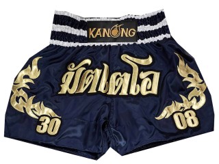 Custom-designed Muay Thai Shorts : KNSCUST-1265-Navy