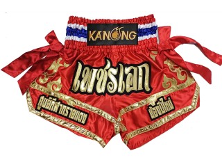 Custom-designed Muay Thai Shorts : KNSCUST-1266-Red