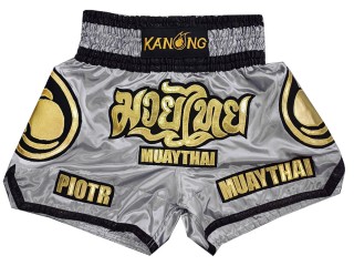 Custom-designed Muay Thai Shorts : KNSCUST-1269-Grey