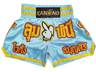 Custom-designed Muay Thai Shorts : KNSCUST-1273-LightBlue