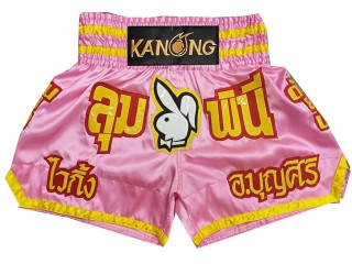 Custom-designed Muay Thai Shorts : KNSCUST-1273-Pink