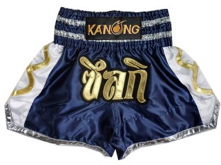 Custom-designed Muay Thai Shorts : KNSCUST-1281-Navy