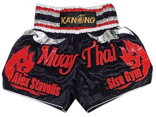Custom-designed Muay Thai Shorts : KNSCUST-1283-Black
