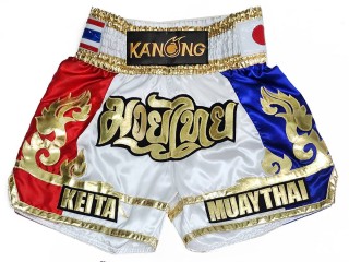 Custom-designed Muay Thai Shorts : KNSCUST-1290-White