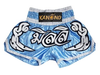 Custom-designed Muay Thai Shorts : KNSCUST-1294-LightBlue