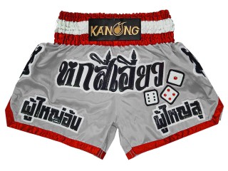 Custom-designed Muay Thai Shorts : KNSCUST-1299-Grey