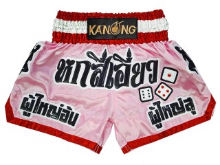 Custom-designed Muay Thai Shorts : KNSCUST-1299-Pink
