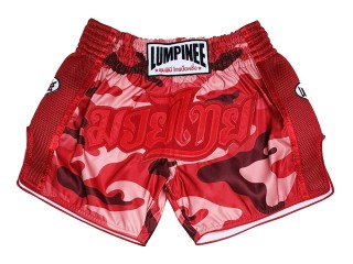 Lumpinee Muay Thai Boxing Shorts : LUM-052-Red-Camo