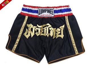 Lumpinee Youth Muay Thai Shorts : LUMRTO-006-Black-K