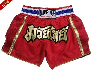 Lumpinee Youth Muay Thai Shorts : LUMRTO-006-Red-K