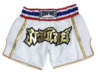 Lumpinee Muay Thai Boxing Shorts : LUMRTO-006-White