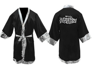 Customize Muay Thai Fight Robe Costume : Black / Elephant