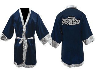 Customize Muay Thai Fight Robe Costume : Navy / Elephant