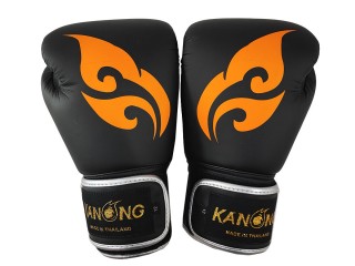 Kanong Microfiber Leather Boxing Gloves : Thai-Wing-Black
