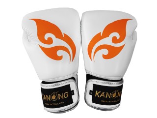 Kanong Microfiber Leather Boxing Gloves : Thai-Wing-White