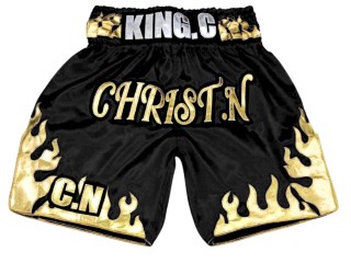 Custom Boxing Shorts with name : KNBXCUST-2070-Black
