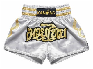 Muay Thai Shorts : KNS-121-Silver