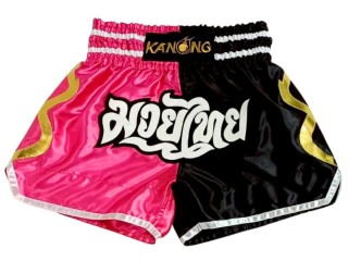 Muay Thai Shorts : KNS-143-Pink-Black