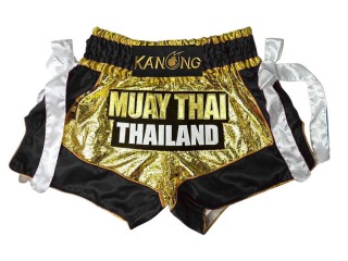 Muay Thai Shorts : KNS-152-Gold-Black