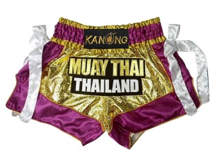 Muay Thai Shorts : KNS-152-Gold-Violet
