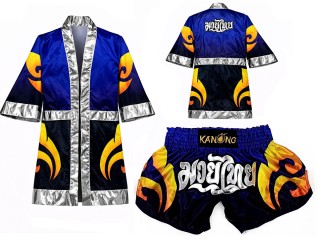 Custom Boxing Robe + Muay Thai Shorts with name : SET-506