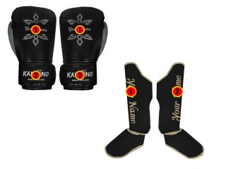Custom Muay Thai Gloves and Shin Pads - Full design