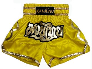 Muaythai Kick Boxing Shorts : KNS-121-Yellow