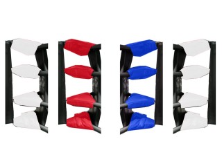 Custom Red/Blue/White Muay Thai Ring Triangle Covers (Set of 16)