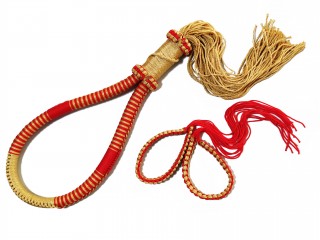 Mongkon + Pra jeads Muay Thai Set  : Cross-Gold-Red