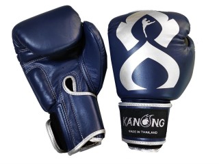 Kanong Muay Thai Gloves : "Thai Kick" Navy-Silver