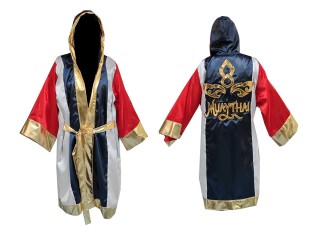 Customize Muay Thai Fight Robe Costume : KNFIR-120-Navy