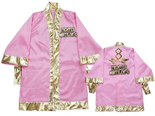Custom Womens Muay Thai Boxing Robe : KNFIRCUST-001-Pink