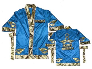 Custom Muay Thai Fight Robe : KNFIRCUST-001-Skyblue