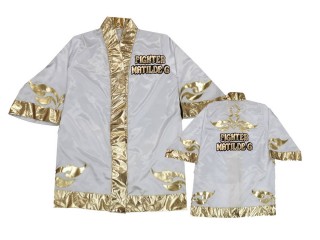 Custom Womens  Muay Thai Fight Robe : KNFIRCUST-001-White